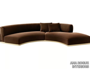 LEAF - Curved velvet sofa with chaise longue _ ANA ROQUE INTERIORS