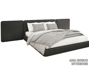 LOLA - Fabric double bed with upholstered headboard _ ANA ROQUE INTERIORS