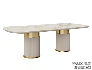 MALALA - Oval porcelain stoneware table _ ANA ROQUE INTERIORS