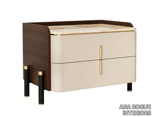 MISIA - Rectangular wooden bedside table with drawers _ ANA ROQUE INTERIORS