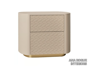 MOA - Oval wooden bedside table with drawers _ ANA ROQUE INTERIORS