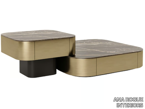NORTH - Square marble and metal coffee table _ ANA ROQUE INTERIORS