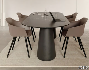 DORIK - Oval meeting table with marble top _ ACTIU