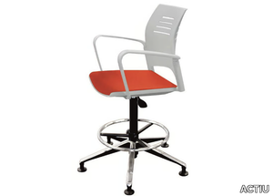 SPACIO - Swivel office stool with Armrests with 5-Spoke base _ ACTIU