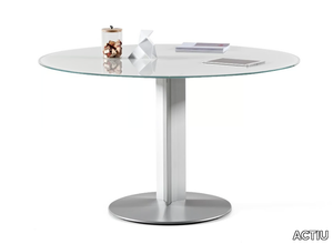 TABULA TEX-10 - Round garden table with an aluminium base _ ACTIU