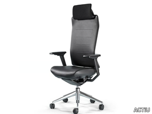 TNK FLEX - Leather office chair with 5-Spoke base _ ACTIU