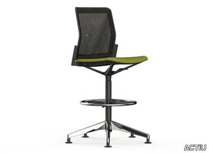 URBAN PLUS - Office stool with 5-Spoke base with back _ ACTIU