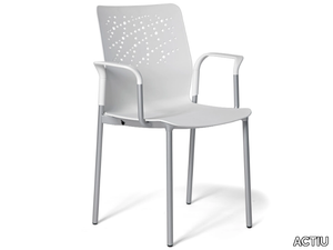 URBAN-BLOCK - Stackable chair with armrests _ ACTIU