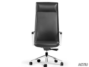 CRON - Swivel high-back leather office chair _ ACTIU