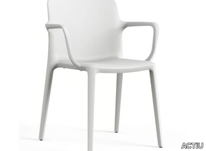 FLUIT - Stackable polypropylene garden chair with armrests _ ACTIU