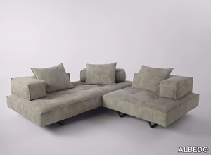 M1 - Corner sectional sled base nabuk sofa _ ALBEDO