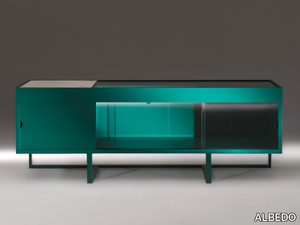 HUDSON 1 - Wood and glass sideboard with sliding doors _ ALBEDO