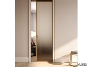 QUADRA - Glass internal pocket sliding door _ ALBED