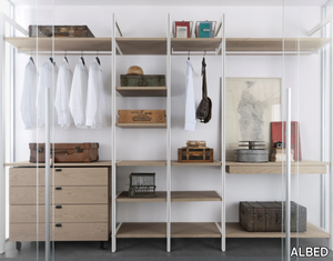 SOLO - Sectional wood and glass walk-in wardrobe _ ALBED