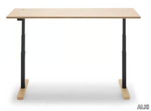 IGAN - Rectangular height-adjustable oak writing desk _ ALKI