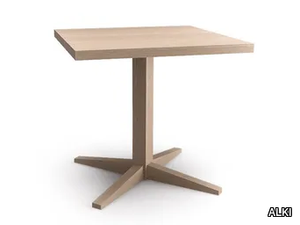 KUSKOA - Square oak table with 4-star base _ ALKI