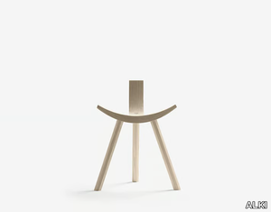 HIRUKI - Oak stool with back _ ALKI