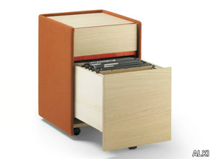 LANDA - Solid wood filing cabinet with castors _ ALKI