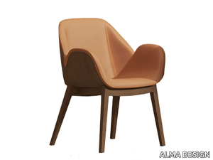 LIPS - Leather easy chair with armrests _ ALMA DESIGN