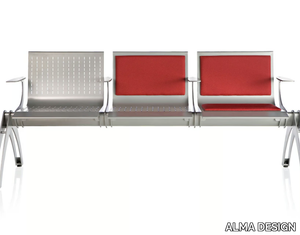 TERMINAL - Steel beam seating with armrests _ ALMA DESIGN