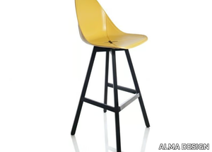 X WOOD - High polypropylene stool with footrest _ ALMA DESIGN