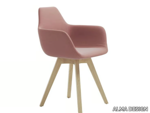 Y WOOD - Chair with fabric shell and ash base _ ALMA DESIGN