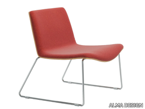 AMARCORD - Sled base fabric easy chair with multilayer beech frame _ ALMA DESIGN