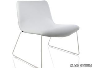 AMARCORD - Sled base upholstered leather easy chair _ ALMA DESIGN