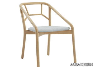 MARNIE - Wooden chair with fabric integrated cushion _ ALMA DESIGN