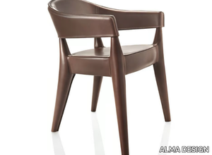 JO - CUOIETTO - Cuoietto leather chair with armrests _ ALMA DESIGN