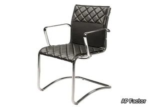 LOUISIANA - Cantilever leather chair with armrests _ AP Factor