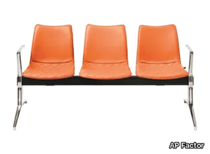 NEBRASKA - Freestanding backless leather beam seating with armrests _ AP Factor