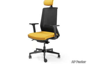 SEATTLE - Height-adjustable mesh office chair with 5-Spoke base with headrest _ AP Factor