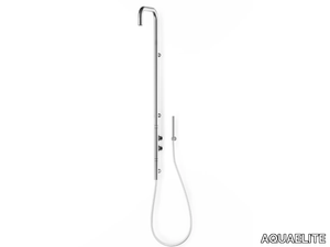 METAL 316 - Wall-mounted steel shower panel with hand shower _ AQUAELITE