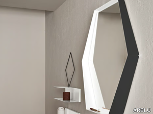 TIBÒ - Wall-mounted metal bathroom mirror with shelf _ ARBLU