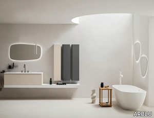 TANGO - Single wall-mounted vanity unit with mirror _ ARBLU