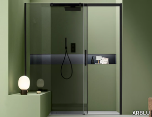 A180 - Niche glass shower cabin with sliding door _ ARBLU