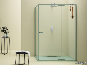 FILO - Rectangular corner shower cabin with hinged door _ ARBLU