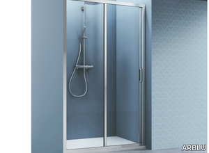 MERCURIO - Niche glass and aluminium shower cabin with sliding door _ ARBLU