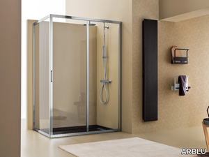 MERCURIO - Glass and aluminium shower cabin with sliding door _ ARBLU