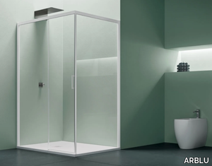 MIRA - Shower enclosure with a sliding door and a fixed side _ ARBLU