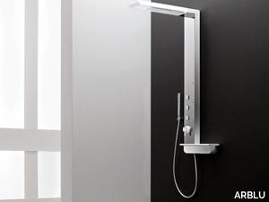 ONDA - Wall-mounted stainless steel shower panel with hand shower _ ARBLU