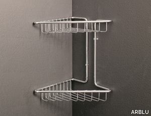 Shower corner - Chrome plated bathroom wall shelf _ ARBLU