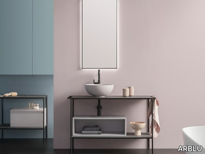 TUBY TELAIO SYSTEM - Floor-standing aluminium console sink with integrated washbasin _ ARBLU