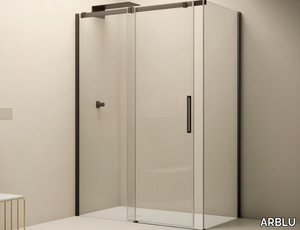 CLOÈ - Shower enclosure with a sliding door and a fixed side _ ARBLU