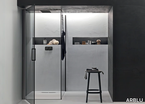 ICARO - Shower enclosure with wing door and fixed side _ ARBLU