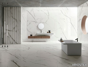 ULTRA MARMI - BIANCO STATUARIO - Porcelain stoneware wall/floor slabs with marble effect _ ARIOSTEA