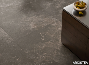 TWIN.S - LICORICE - Rectified porcelain stoneware wall/floor slabs with concrete effect _ ARIOSTEA