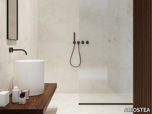 TWIN.S - PLASTER - Rectified porcelain stoneware wall/floor slabs with concrete effect _ ARIOSTEA