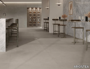 BALANCE - DARK GREY - Porcelain stoneware wall/floor slabs with resin effect _ ARIOSTEA